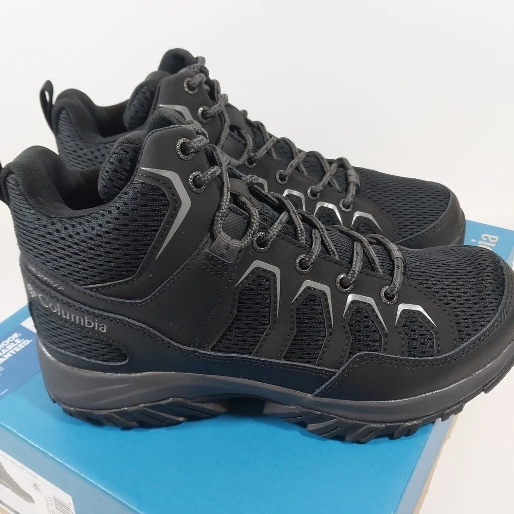 COLUMBIA MENS GRANITE TRAIL MID WP‎ WATERPROOF BLACK BOOT SIZE 7